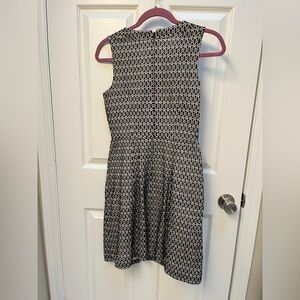 J. Crew Black and White Geometric Midi Dress